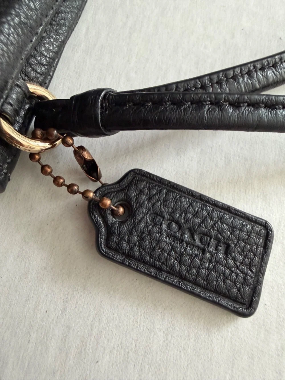 COACH Pebbled Leather Double Corner Zip Wristlet, Black